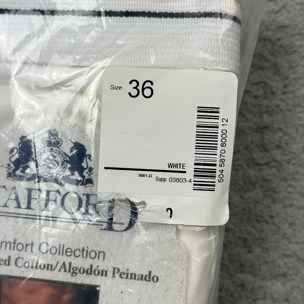 Stafford Full Cut Briefs Men 36 White 3-Pack Cotton Comfort Collection Vintage